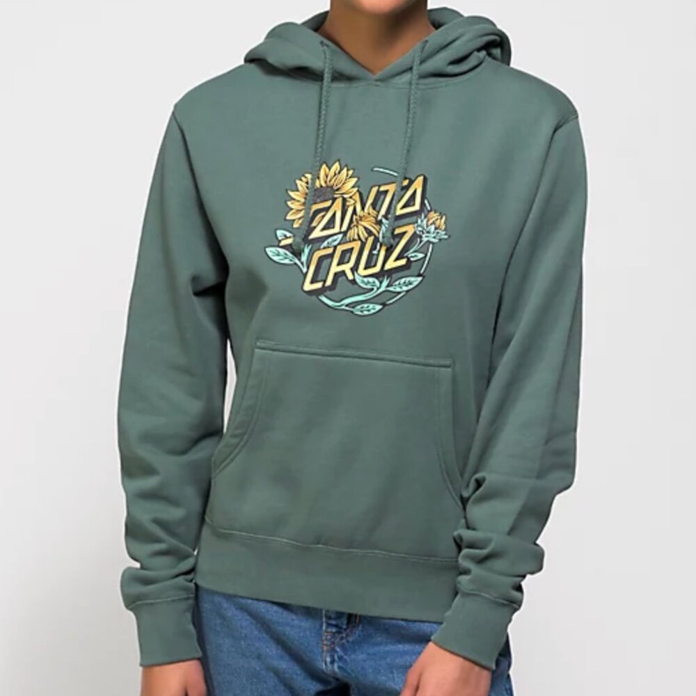Santa Cruz Sunflower Dot Green Hoodie - Size L